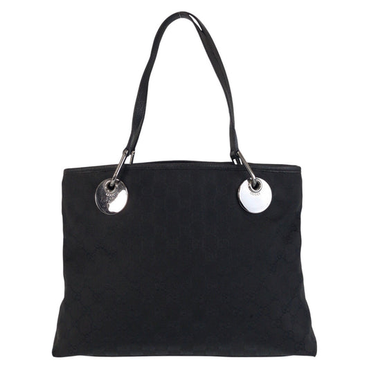 GUCCI Tote Bag 120837 GG canvas Black SilverMetal