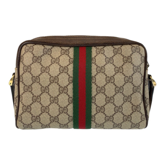 GUCCI Shoulder Bag 51 01 3552 GG Supreme canvas, leather Beige Brown Gold Metal Shoulder Bag pochette Sherry line Old Gucci Women Used Authentic
