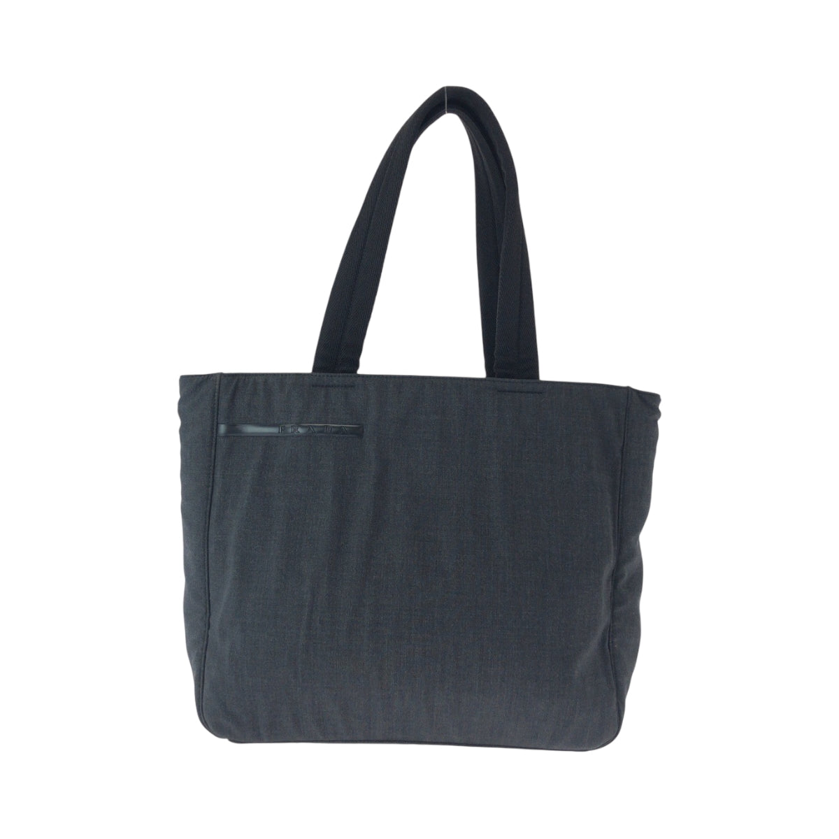 PRADA Tote Bag canvas Gray black Tote Bag Shoulder Bag PRADA Sports Triangle With logo Women Used Authentic