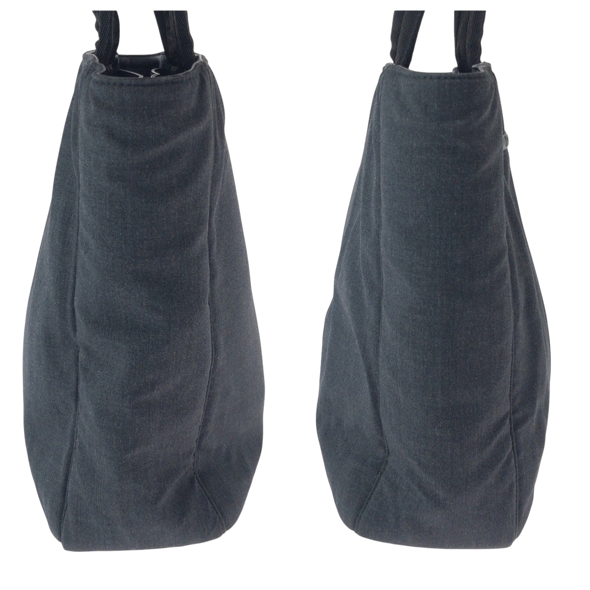 PRADA Tote Bag canvas Gray black Tote Bag Shoulder Bag PRADA Sports Triangle With logo Women Used Authentic