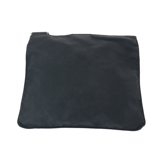PRADA Shoulder Bag Nylon Black SilverMetal Shoulder Bag Sacoche Test Triangle With logo mens Used Authentic