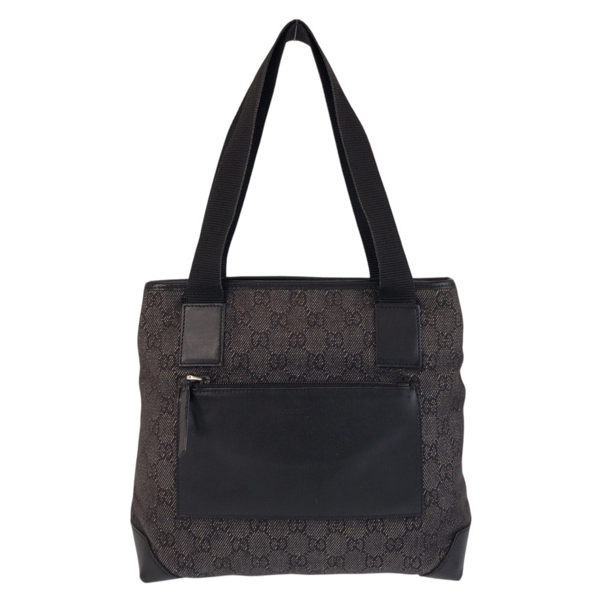 GUCCI Tote Bag 28893 GG canvas, leather Black black Tote Bag Shoulder Bag Women Used Authentic
