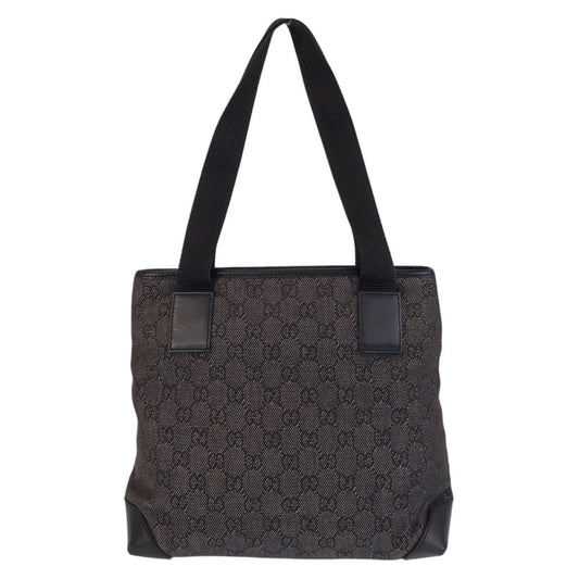 GUCCI Tote Bag 28893 GG canvas, leather Black black Tote Bag Shoulder Bag Women Used Authentic