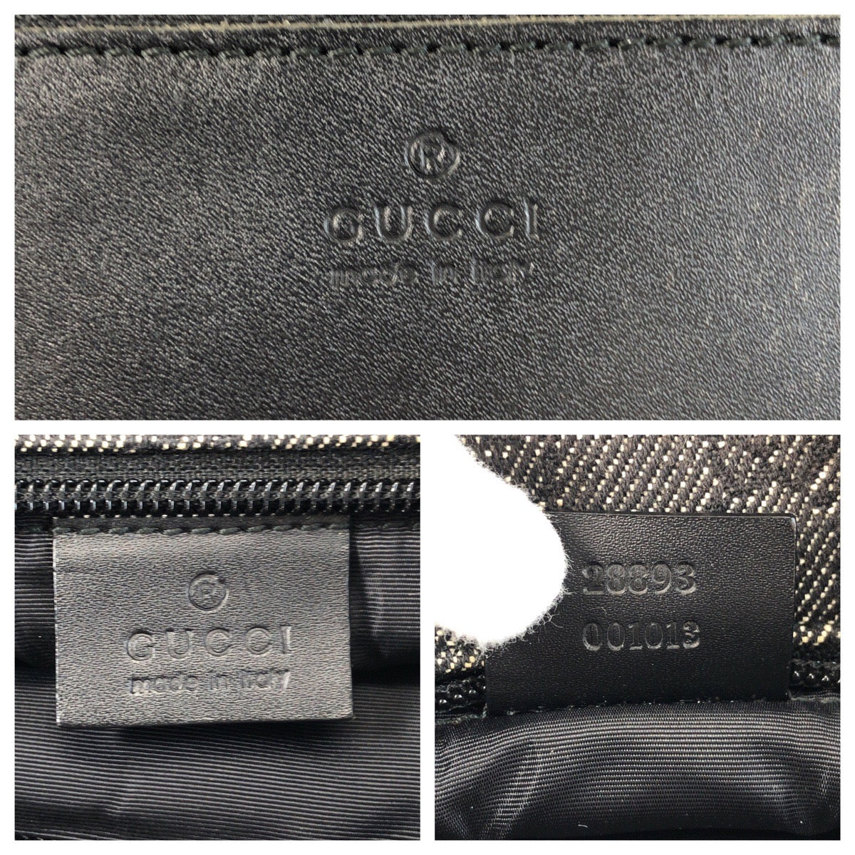 GUCCI Tote Bag 28893 GG canvas, leather Black black Tote Bag Shoulder Bag Women Used Authentic