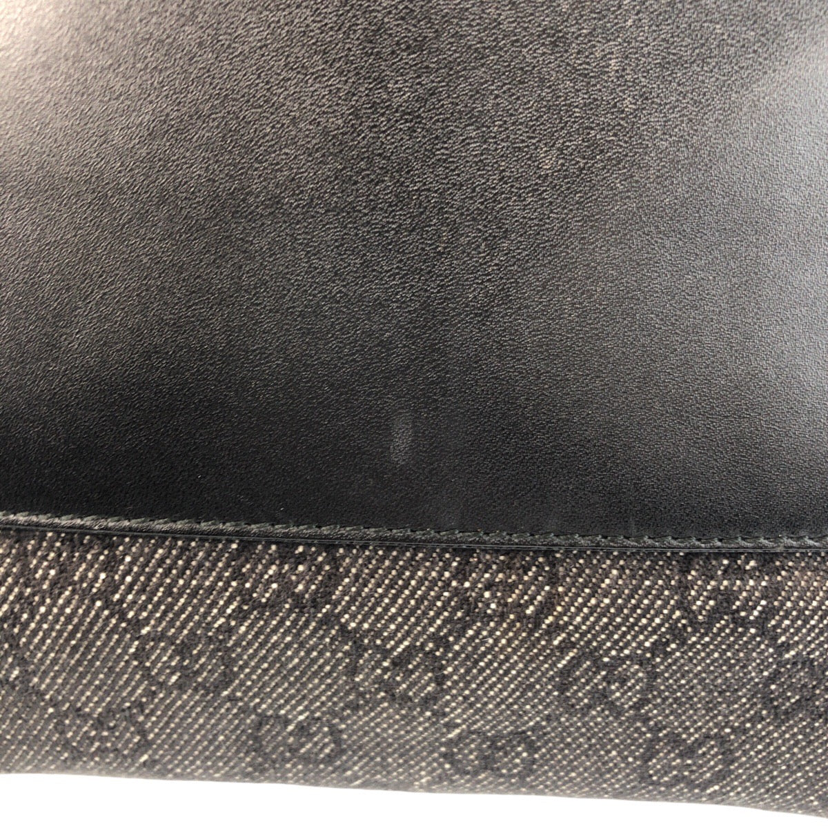 GUCCI Tote Bag 28893 GG canvas, leather Black black Tote Bag Shoulder Bag Women Used Authentic
