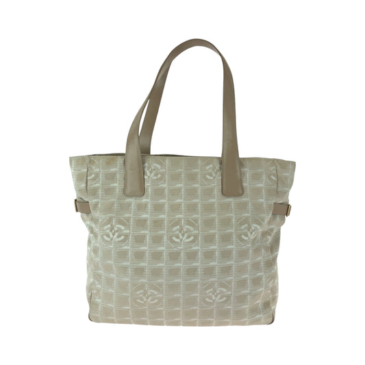 CHANEL Tote Bag Nylon Pink Beige Gold Metal Tote Bag Shoulder Bag New travel line GM COCO Mark Women Used Authentic