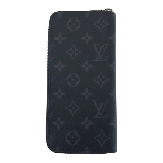LOUIS VUITTON Long Wallet Purse M62295 PVC black Long Wallet Purse Monogram Eclipse Zippy Wallet Vertical mens Used Authentic