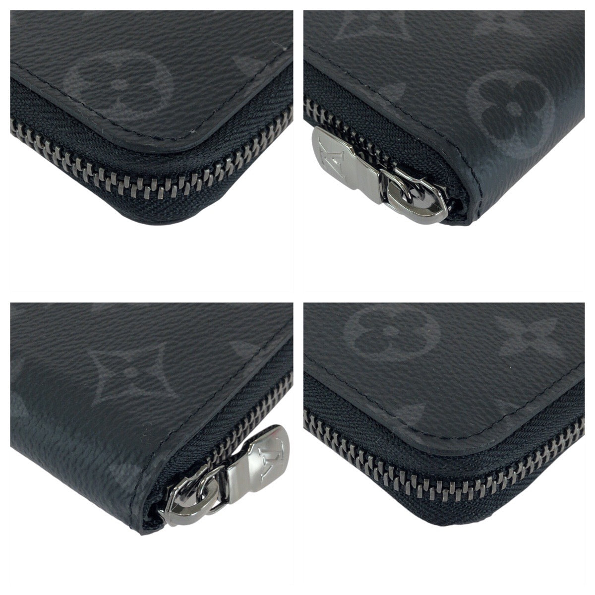 LOUIS VUITTON Long Wallet Purse M62295 PVC black Long Wallet Purse Monogram Eclipse Zippy Wallet Vertical mens Used Authentic