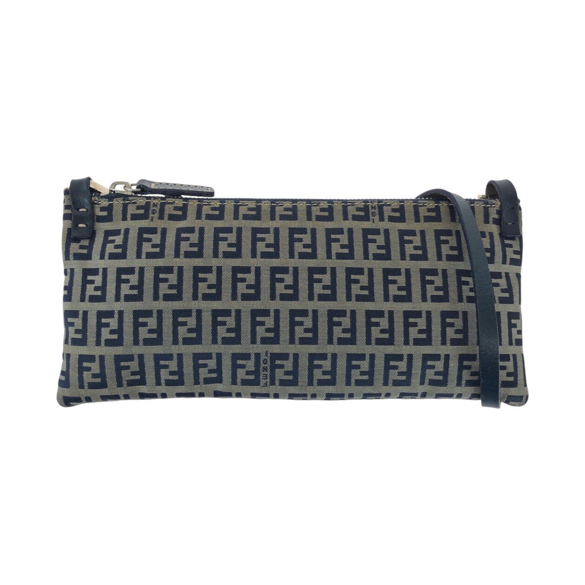 FENDI Shoulder Bag Canvas, Leather gray Shoulder Bag pochette Zucchino Women Used Authentic