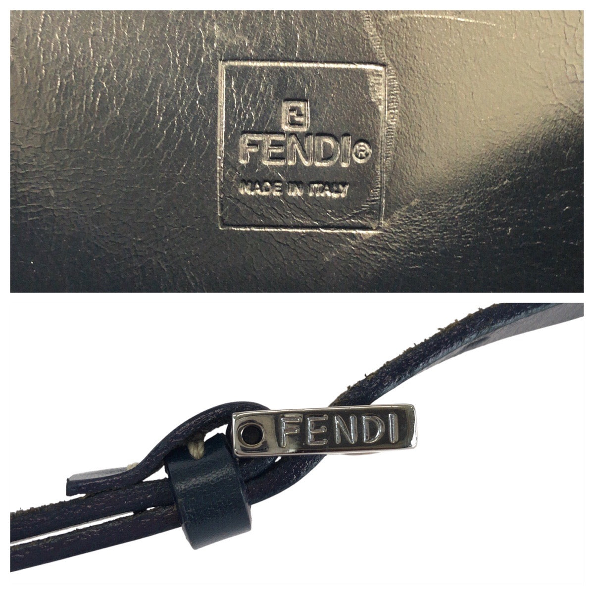 FENDI Shoulder Bag Canvas, Leather gray Shoulder Bag pochette Zucchino Women Used Authentic