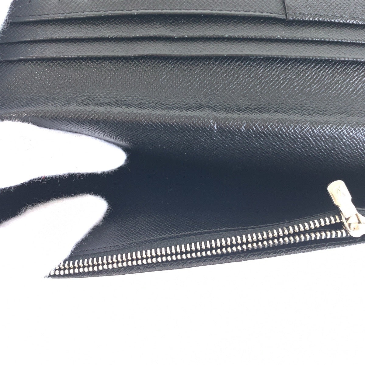 LOUIS VUITTON Long Wallet Purse N62665 PVC, Leather Black SilverMetal Long Wallet Purse Damier Graphite Portefeuille Braza mens Used Authentic