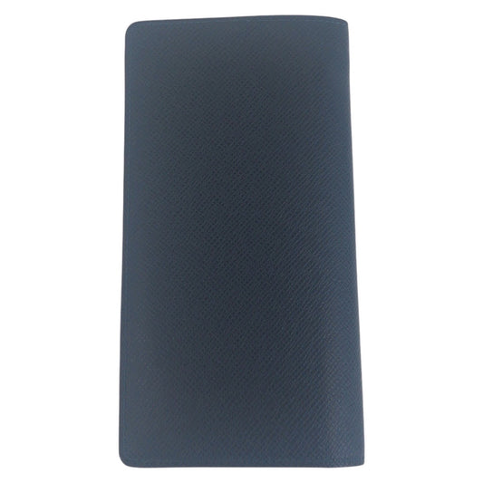 LOUIS VUITTON Long Wallet Purse M30501 leather Navy SilverMetal Long Wallet Purse Taiga Portefeuille Braza mens Used Authentic