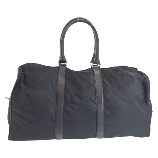 PRADA Boston Duffel bag Nylon Black SilverMetal Test Triangle With logo