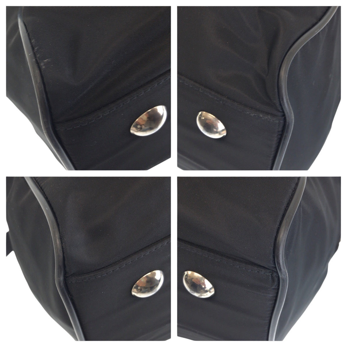 PRADA Boston Duffel bag Nylon Black SilverMetal Test Triangle With logo