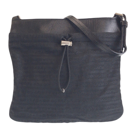 PRADA Shoulder Bag Nylon, Leather black Shoulder Bag pochette Women Used Authentic