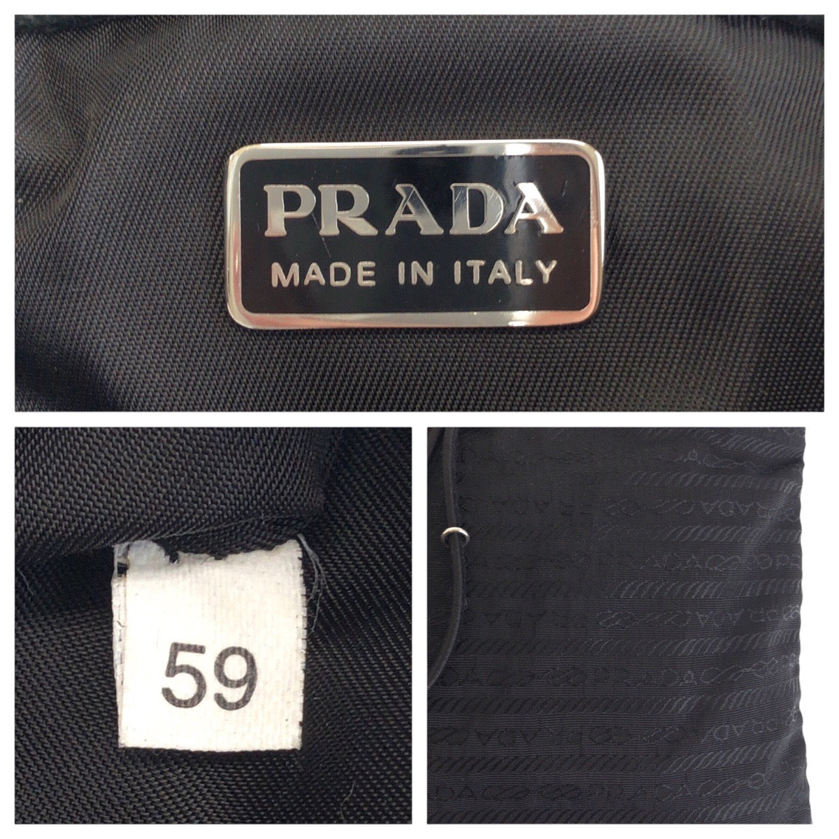 PRADA Shoulder Bag Nylon, Leather black Shoulder Bag pochette Women Used Authentic