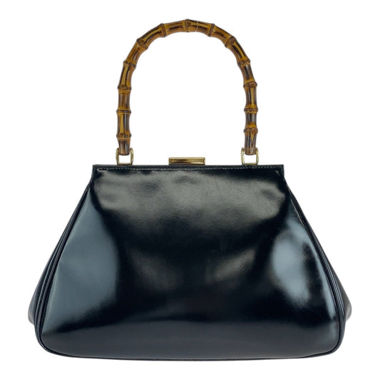 GUCCI Handbag 000 2046 0296 leather black Handbag Shoulder Bag Bamboo Women Used Authentic