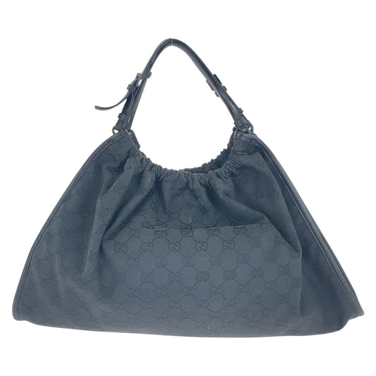 GUCCI Shoulder Bag 76554 GG canvas Black SilverMetal