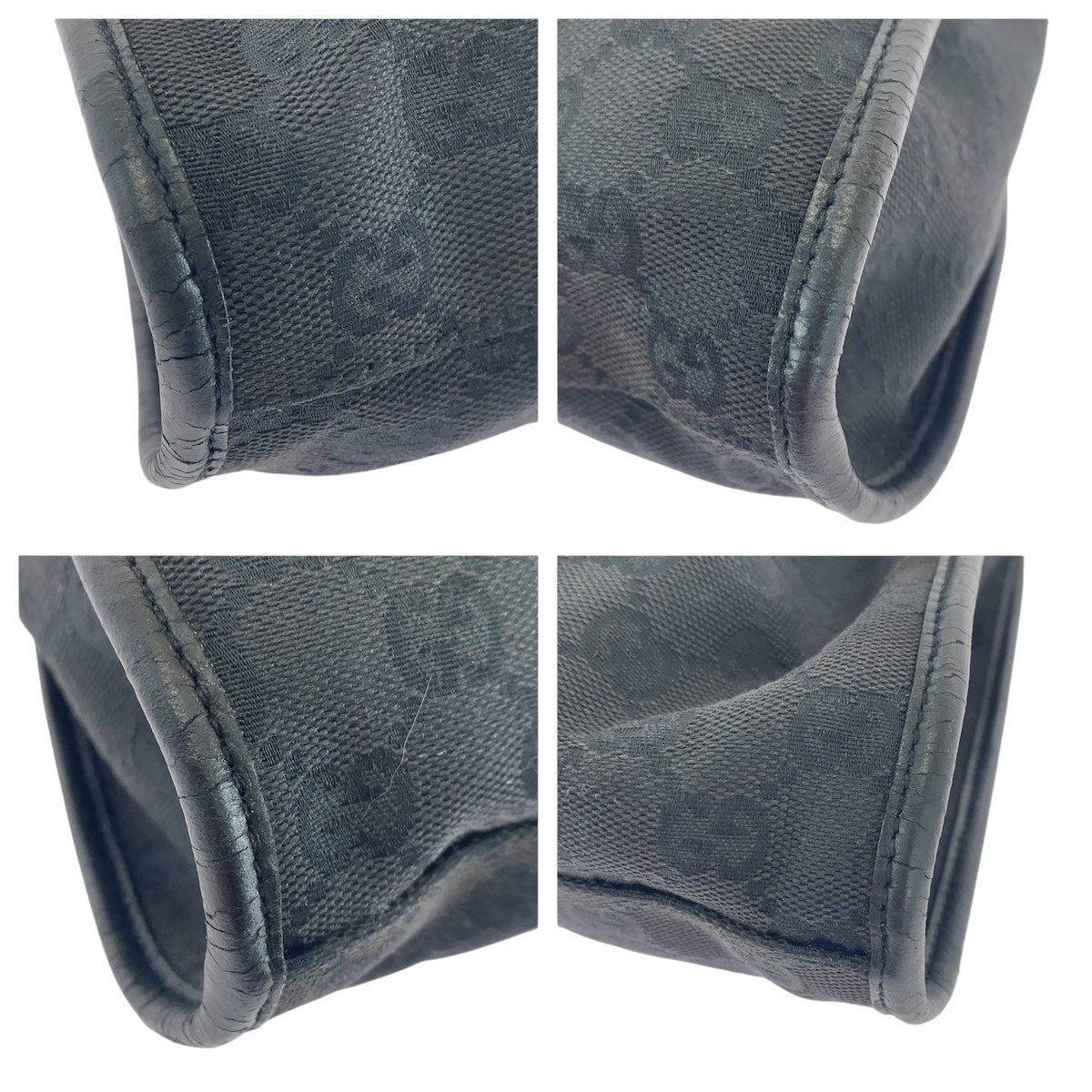 GUCCI Shoulder Bag 76554 GG canvas Black SilverMetal