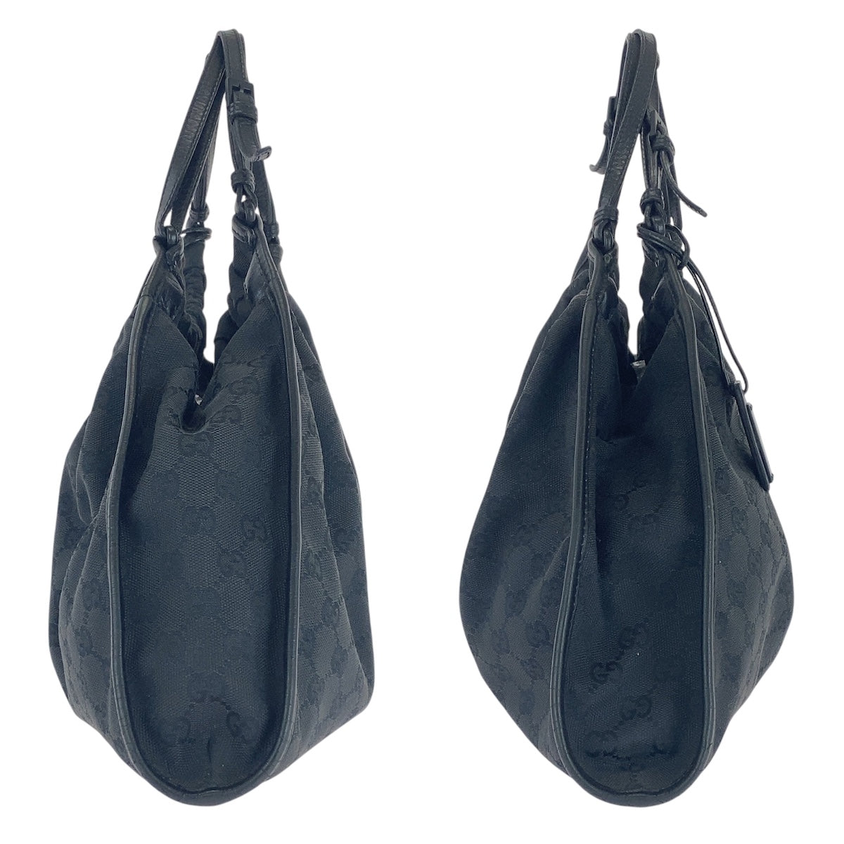 GUCCI Shoulder Bag 76554 GG canvas Black SilverMetal