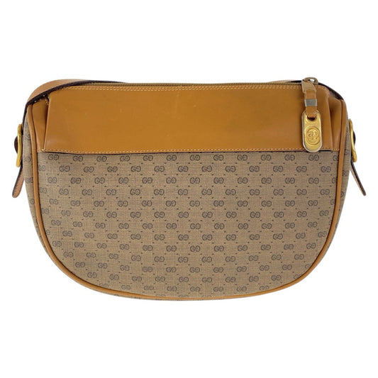 GUCCI Shoulder Bag 001 115 4001 GG Supreme canvas, leather Brown Gold Metal Shoulder Bag pochette Old Gucci Micro GG Women Used Authentic