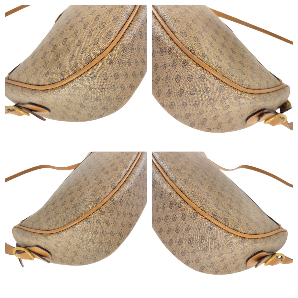 GUCCI Shoulder Bag 001 115 4001 GG Supreme canvas, leather Brown Gold Metal Shoulder Bag pochette Old Gucci Micro GG Women Used Authentic