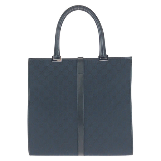 GUCCI Tote Bag 002 1064 GG canvas Black SilverMetal Jackie