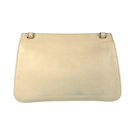 GUCCI Shoulder Bag 370826 leather Ivory SilverMetal Shoulder Bag Messenger bag Bamboo Daily Flap Women Used Authentic