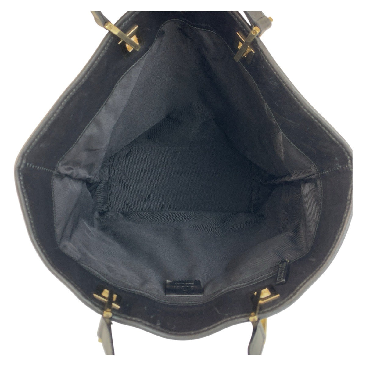 GUCCI Tote Bag 002 1098 GG canvas, leather Beige Black Gold Metal Tote Bag Shoulder Bag Women Used Authentic