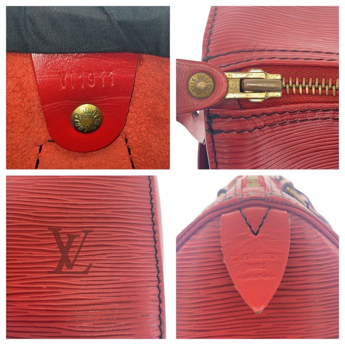 LOUIS VUITTON Handbag M59237 Epi Leather Red GoldMetal Handbags Mini Boston Duffel bag Epi Speedy 25 Women Used Authentic