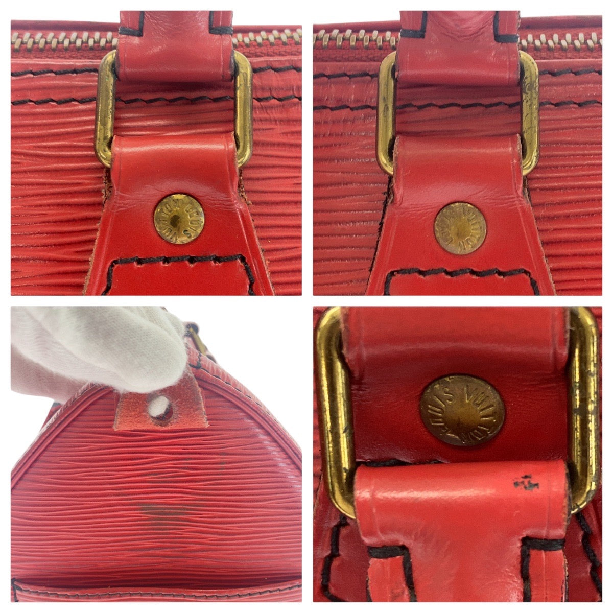 LOUIS VUITTON Handbag M59237 Epi Leather Red GoldMetal Handbags Mini Boston Duffel bag Epi Speedy 25 Women Used Authentic