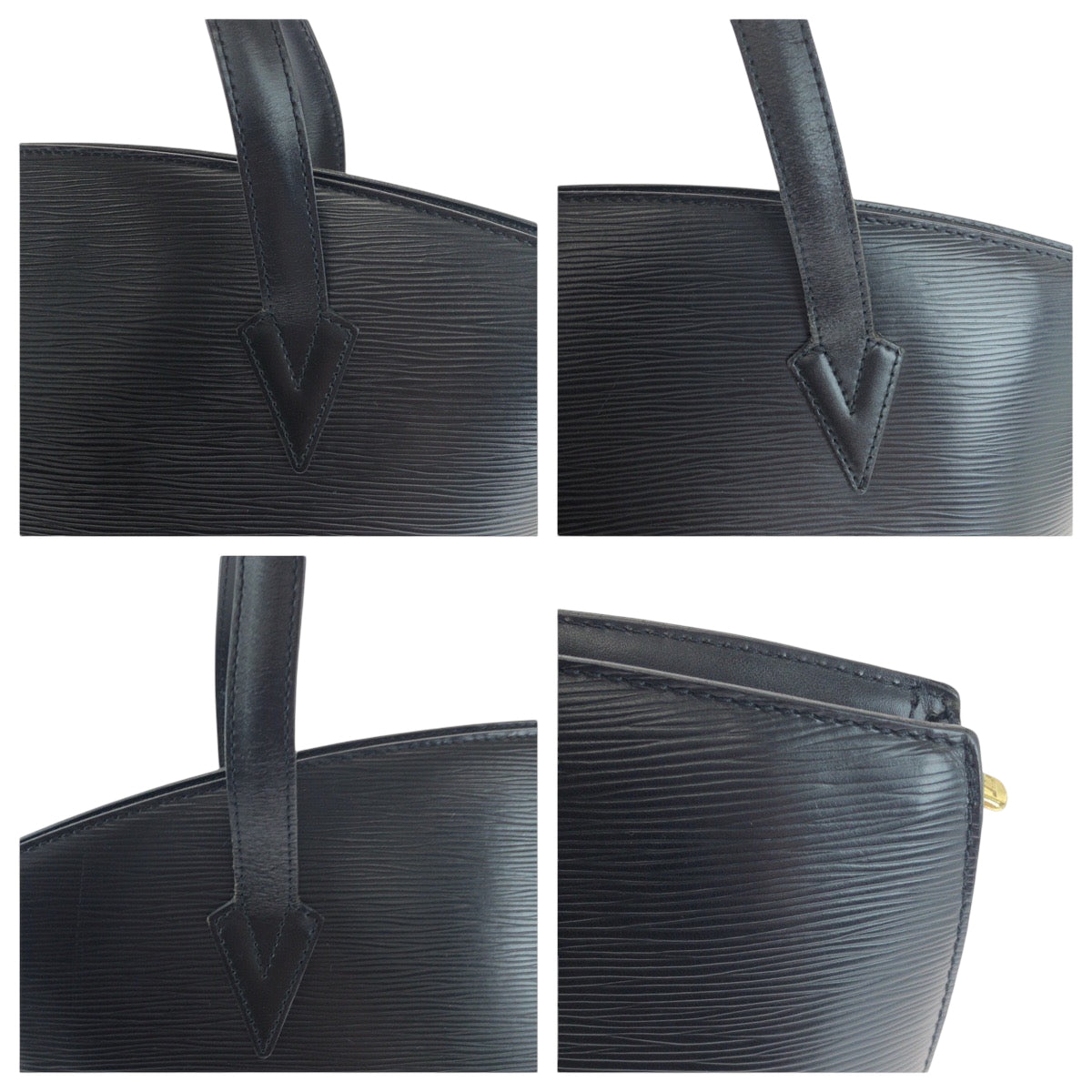 LOUIS VUITTON Shoulder Bag M52262 Epi Leather Noir Black Gold Metal Shoulder Bag Tote Bag Epi Sun jack Women Used Authentic