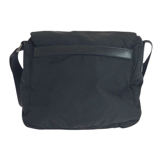 PRADA Shoulder Bag Nylon, Leather Black SilverMetal Shoulder Bag pochette Test Triangle With logo Women(Unisex) Used Authentic