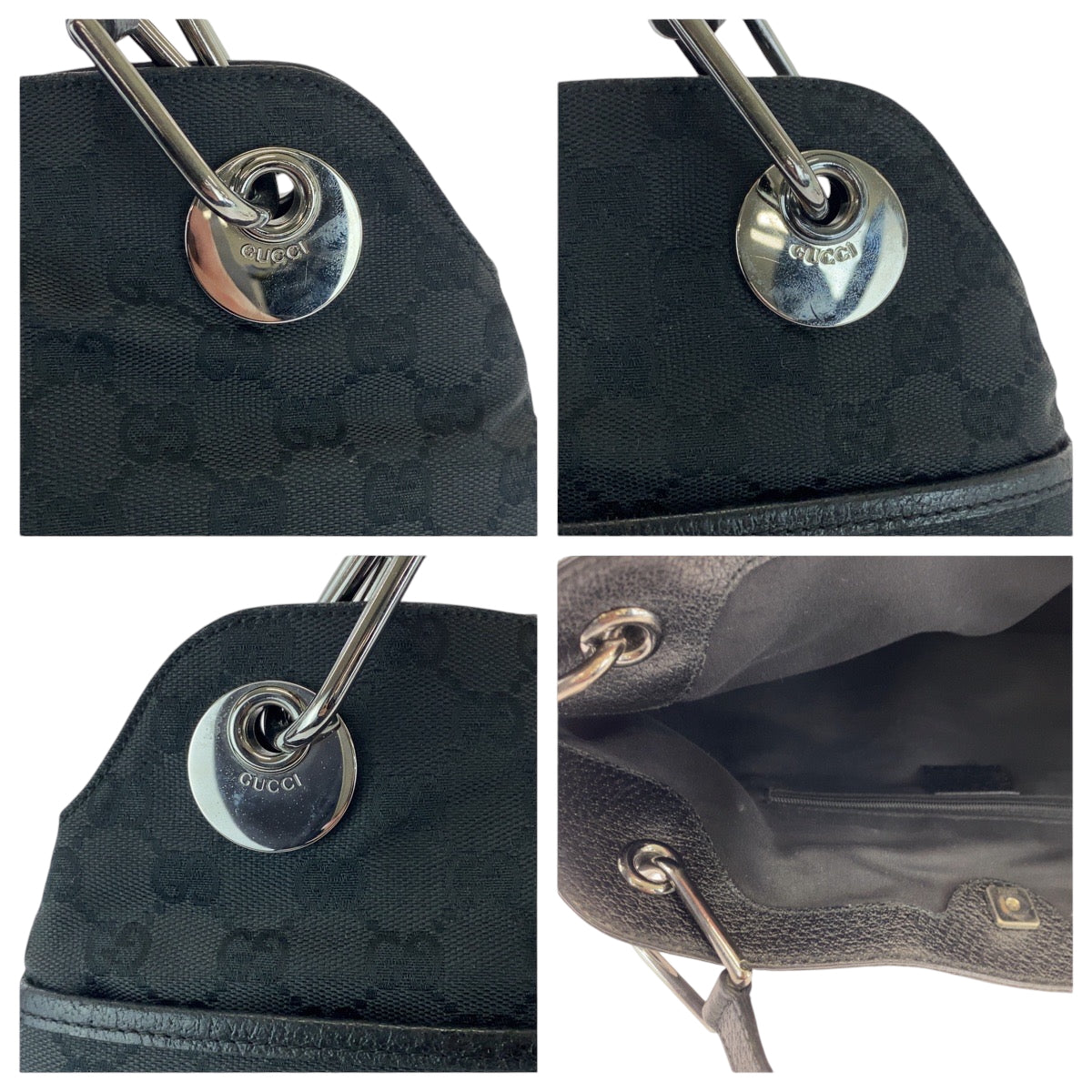 GUCCI Shoulder Bag 121023 GG canvas black
