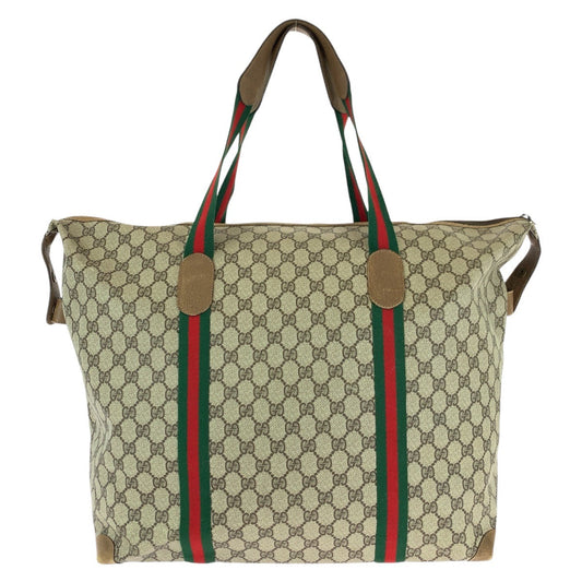 GUCCI Boston Duffel bag 89 19 012 GG Supreme Canvas Brown Old Gucci Shelly Line Interlocking