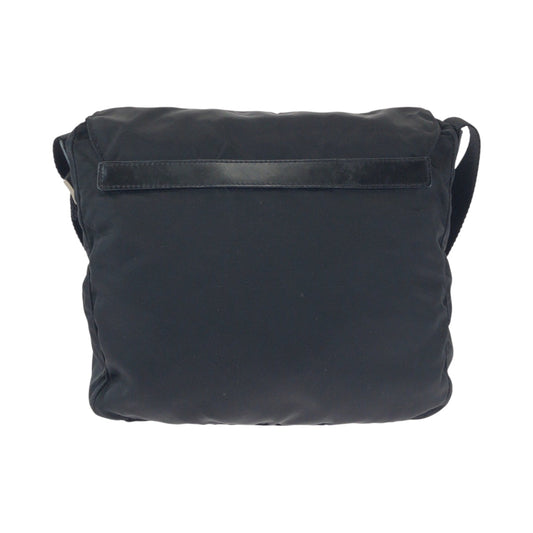 PRADA Shoulder Bag BT8994 Nylon Black SilverMetal Shoulder Bag pochette Test Triangle With logo mens(Unisex) Used Authentic