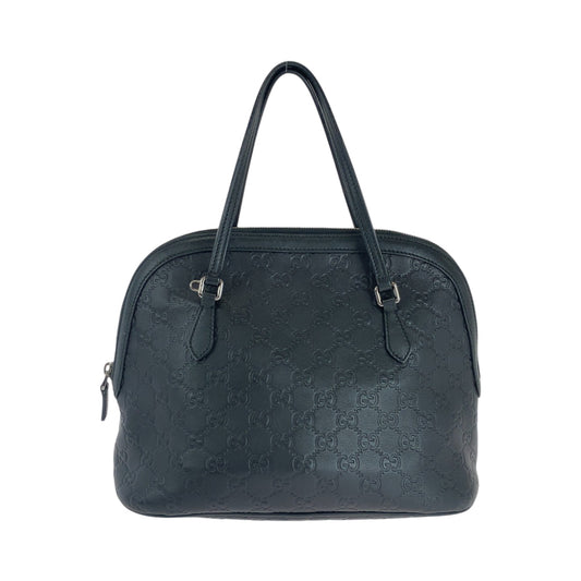 GUCCI Shoulder Bag 420023 leather Black SilverMetal Shoulder Bag Handbag 2way Guccisima Women Used Authentic