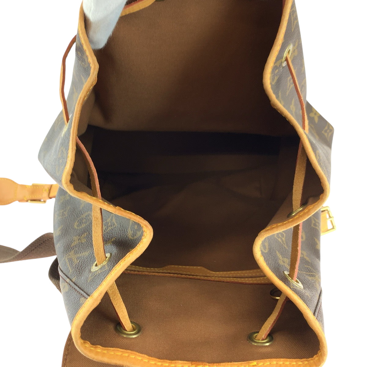 LOUIS VUITTON Backpack M51135 PVC Brown Gold Metal Monogram MontsourisGM