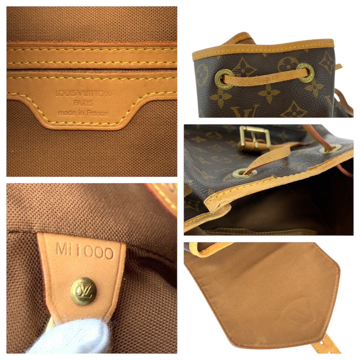LOUIS VUITTON Backpack M51135 PVC Brown Gold Metal Monogram MontsourisGM