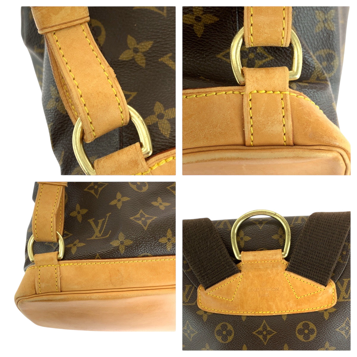 LOUIS VUITTON Backpack M51135 PVC Brown Gold Metal Monogram MontsourisGM