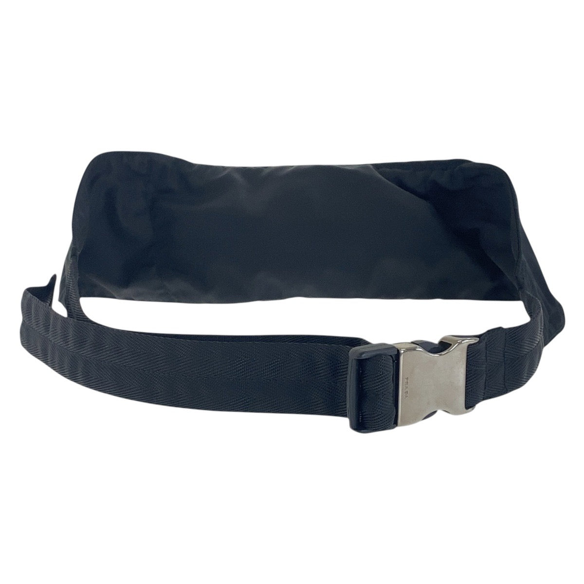 PRADA Sling bag Nylon Black SilverMetal Sling bag, waist bag, bum bag, unisex Test Triangle With logo mens Used Authentic