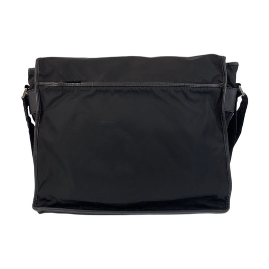 PRADA Shoulder Bag Nylon Black SilverMetal Shoulder Bag Messenger bag Test Triangle With logo mens Used Authentic
