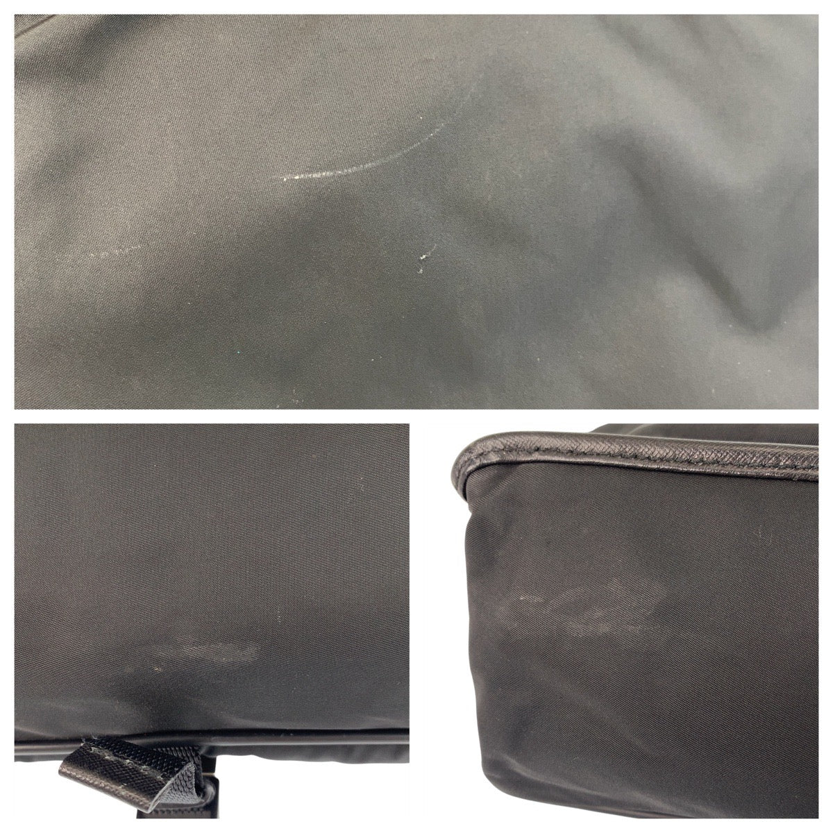 PRADA Shoulder Bag Nylon Black SilverMetal Shoulder Bag Messenger bag Test Triangle With logo mens Used Authentic