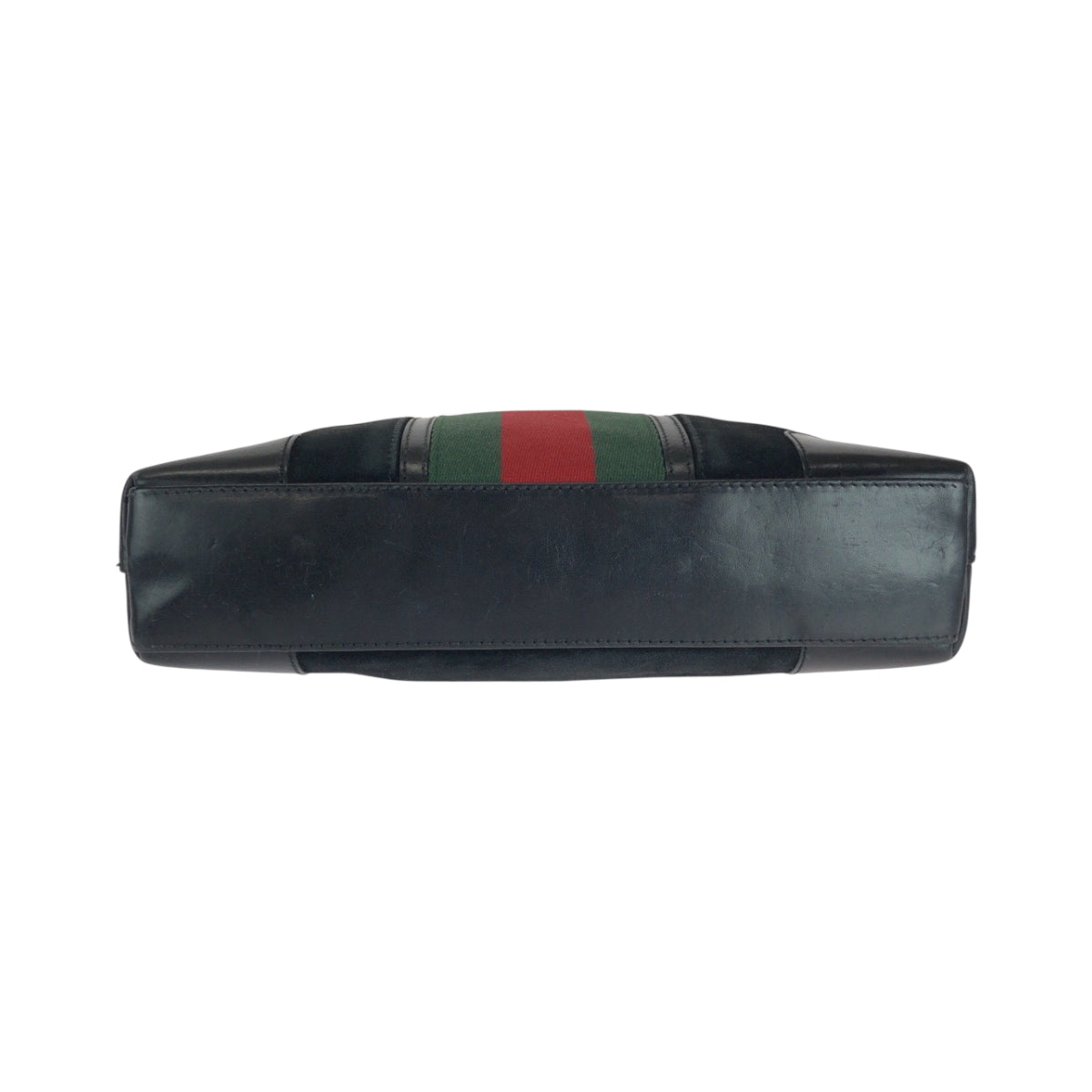 GUCCI Shoulder Bag 33900 Suede, Leather Black Green Red SilverMetal One Shoulder Bag Sherry line Women Used Authentic