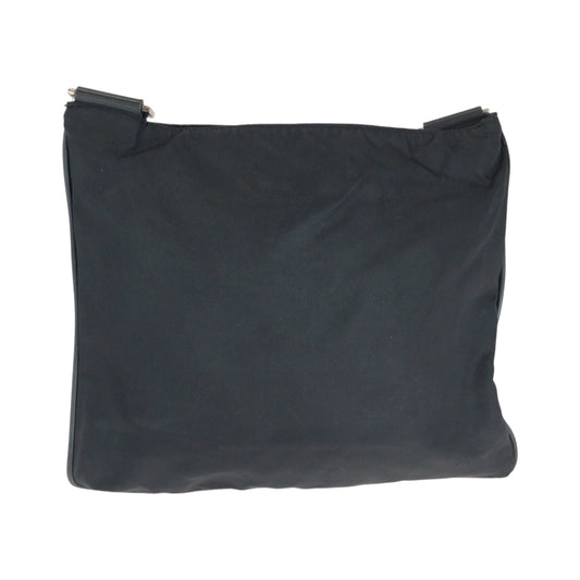 PRADA Shoulder Bag Nylon Black SilverMetal Shoulder Bag Sacoche Test Triangle With logo Women Used Authentic