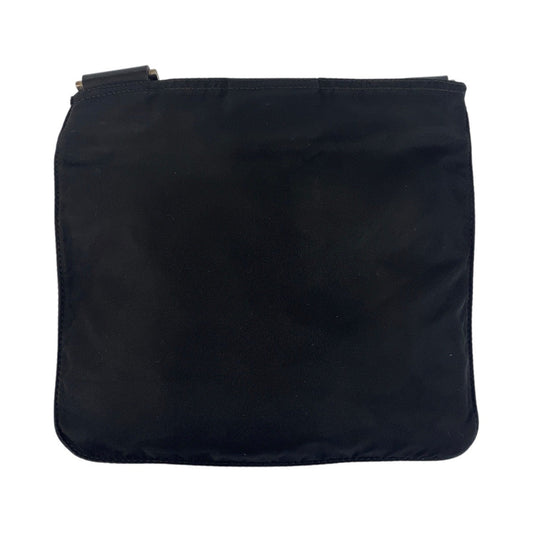 PRADA Shoulder Bag Nylon Black SilverMetal Shoulder Bag pochette Test Triangle With logo Women Used Authentic