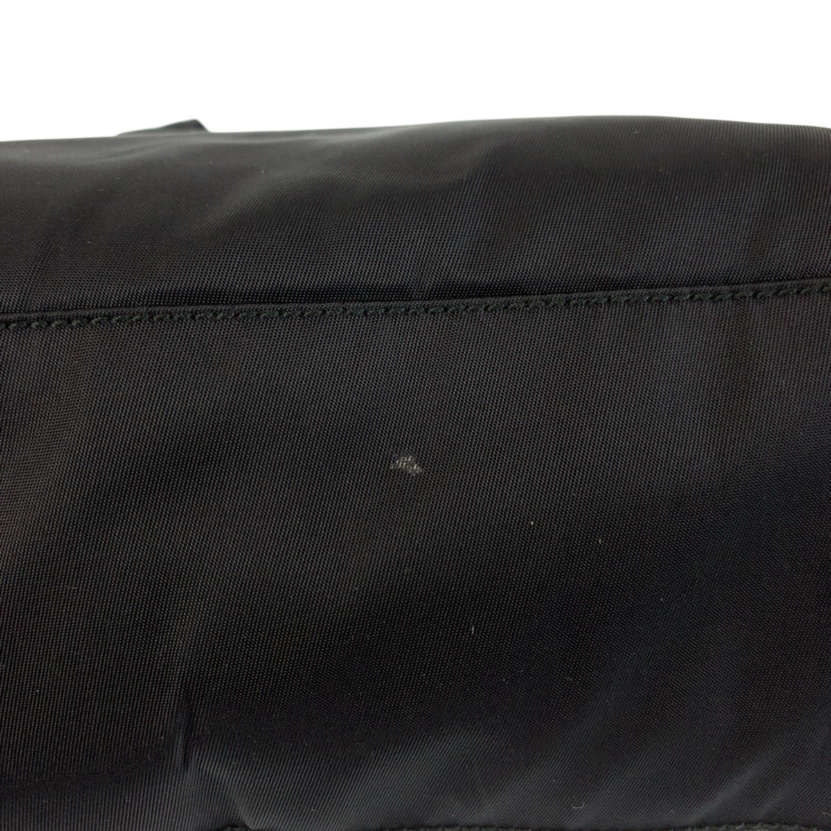 PRADA Handbag Nylon Black SilverMetal Test Triangle With logo Women Used Authentic