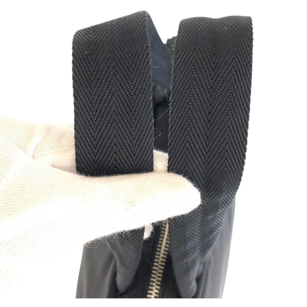 PRADA Handbag Nylon Black SilverMetal Test Triangle With logo Women Used Authentic