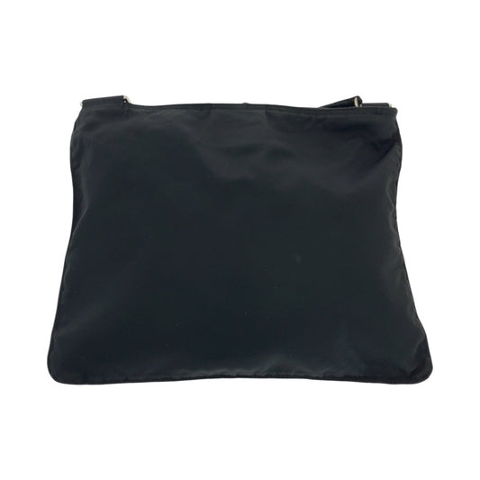 PRADA Shoulder Bag Nylon Black SilverMetal Shoulder Bag Sacoche Test Triangle With logo mens Used Authentic