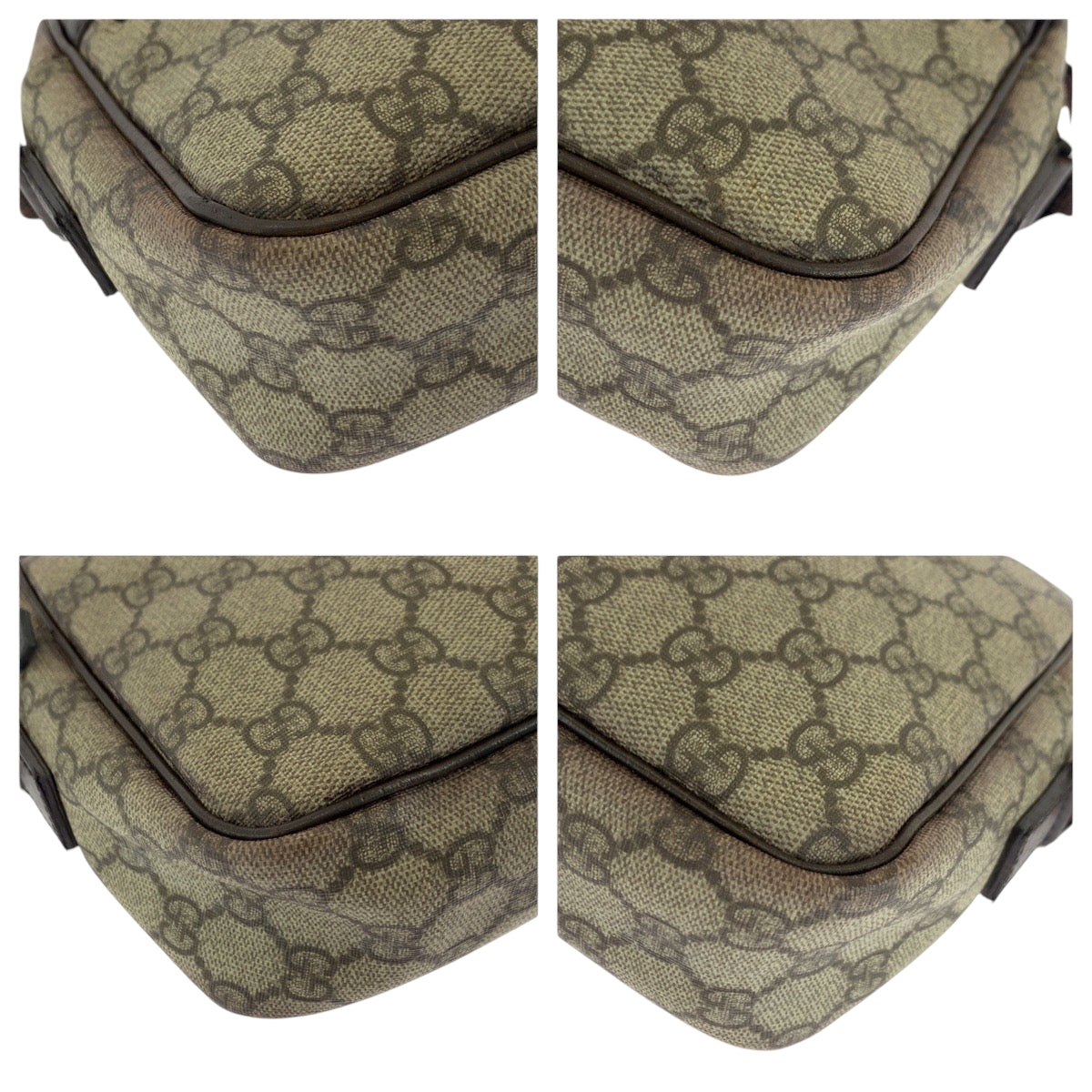 GUCCI Shoulder Bag 114291 GG Supreme Canvas Beige Brown SilverMetal Shoulder Bag pochette Women Used Authentic